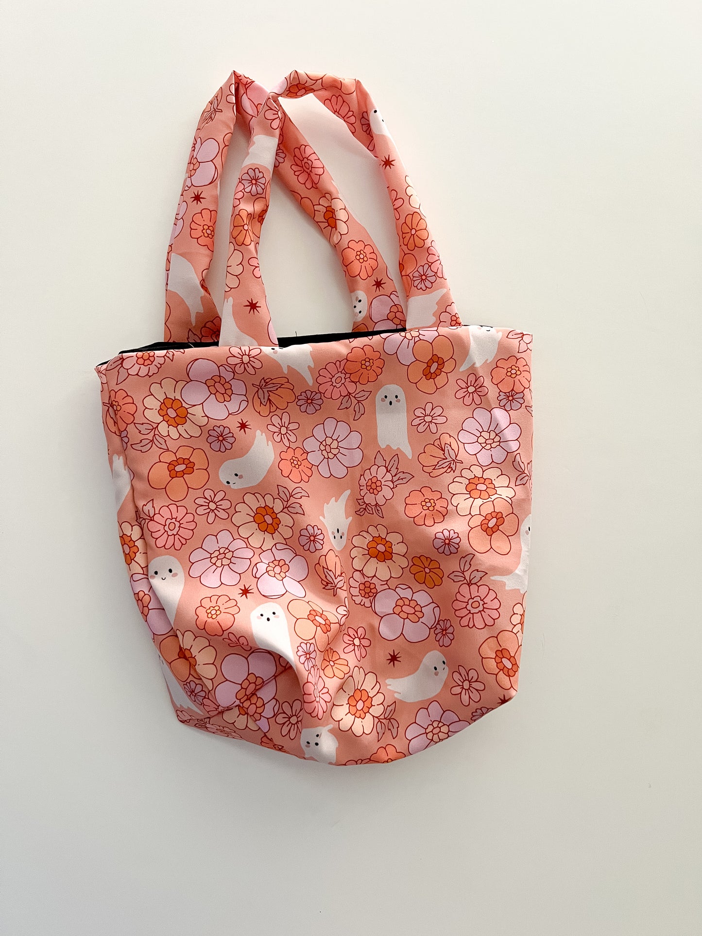 Treat Bag Peachy Floral Ghosts
