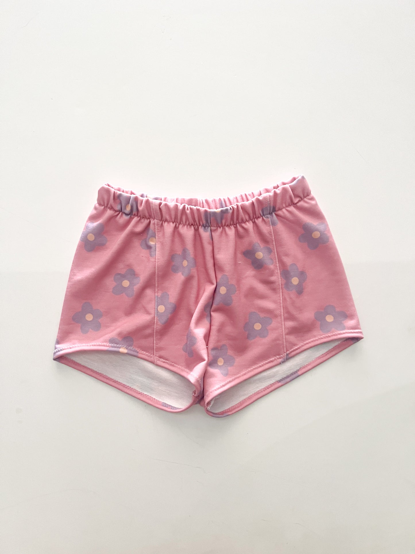6 Purple Retro Daisy Breezy Shorts