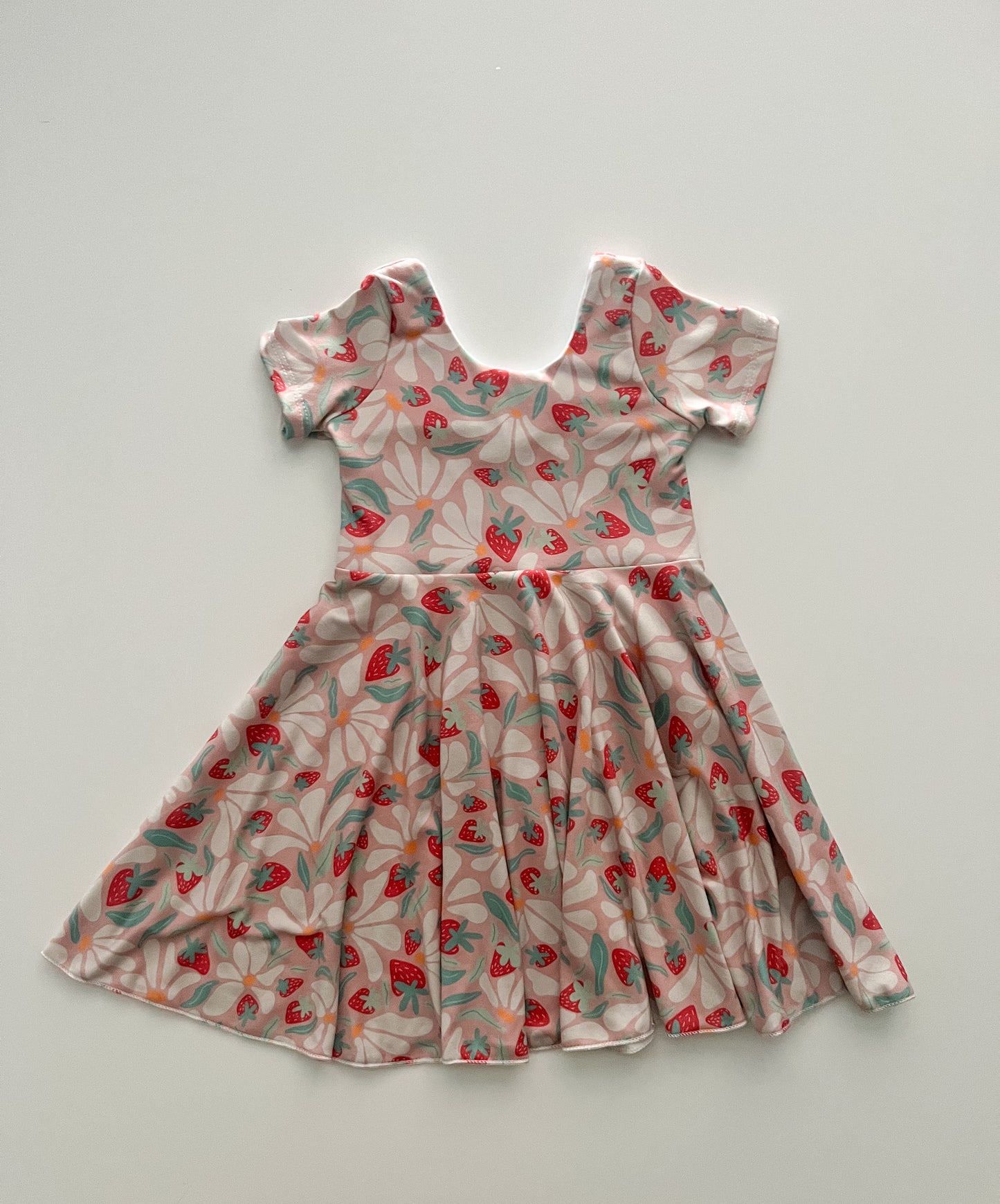 18/24 Abstract Strawberry Daisy Twirl Dress